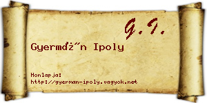 Gyermán Ipoly névjegykártya